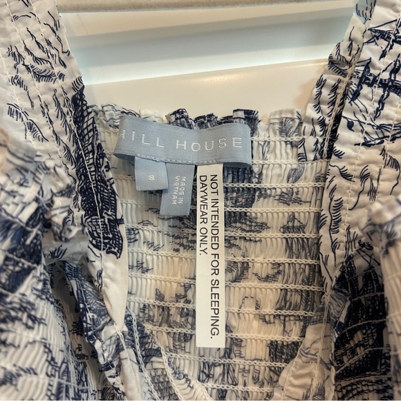 Hill House Home The Tiny Ellie Nap Dress in Mariner’s Toile Navy White Size 8 - Picture 3 of 3